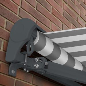 Markise Elektrisch Standard Kassettenmarkise Gelenkarmmarkise Gestell Farbe Basaltgrau (entspricht RAL 7012)