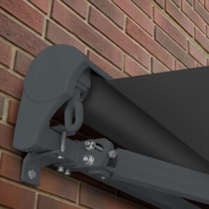 Markise Elektrisch Standard Kassettenmarkise Gelenkarmmarkise Gestell Farbe Basaltgrau (entspricht RAL 7012)