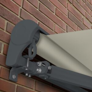 Markise Elektrisch Standard Kassettenmarkise Gelenkarmmarkise Gestell Farbe Basaltgrau (entspricht RAL 7012)