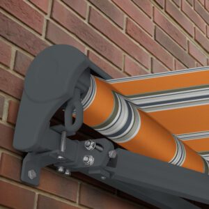 Markise Elektrisch Standard Kassettenmarkise Gelenkarmmarkise Gestell Farbe Basaltgrau (entspricht RAL 7012)