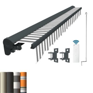 Markise Elektrisch Standard Kassettenmarkise Gelenkarmmarkise Gestell Farbe Basaltgrau (entspricht RAL 7012)