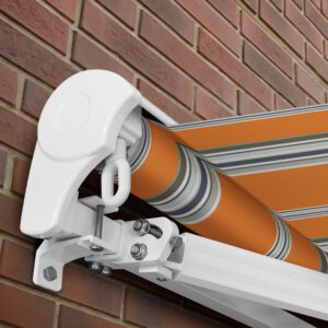 Markise elektrisch Standard Kassettenmarkise Gelenkarmmarkise Gestell Farbe Weiß (entspricht RAL 9010)