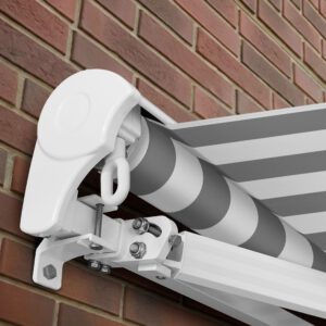 Markise elektrisch Standard Kassettenmarkise Gelenkarmmarkise Gestell Farbe Weiß (entspricht RAL 9010)