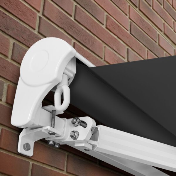 Markise elektrisch Standard Kassettenmarkise Gelenkarmmarkise Gestell Farbe Weiß (entspricht RAL 9010)