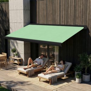 Markise elektrische Premium Kassettenmarkise Gelenkarm Vollkassettenmarkise anthrazit Kassette (Ähnlich RAL 7016)