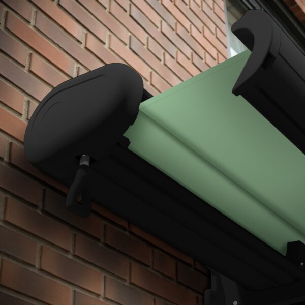 Markise elektrische Premium Kassettenmarkise Gelenkarm Vollkassettenmarkise anthrazit Kassette (Ähnlich RAL 7016)