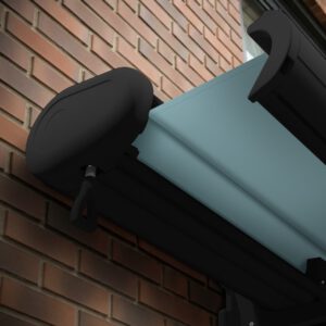 Markise elektrische Premium Kassettenmarkise Gelenkarm Vollkassettenmarkise anthrazit Kassette (Ähnlich RAL 7016)