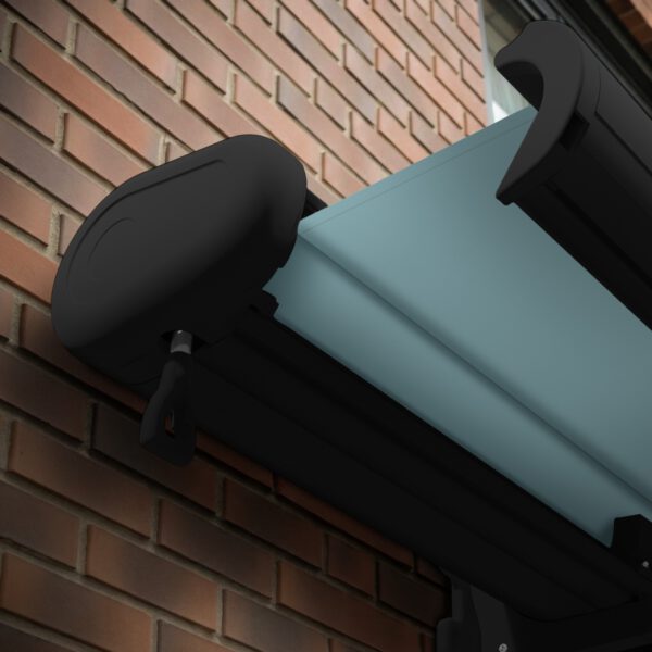 Markise elektrische Premium Kassettenmarkise Gelenkarm Vollkassettenmarkise anthrazit Kassette (Ähnlich RAL 7016)