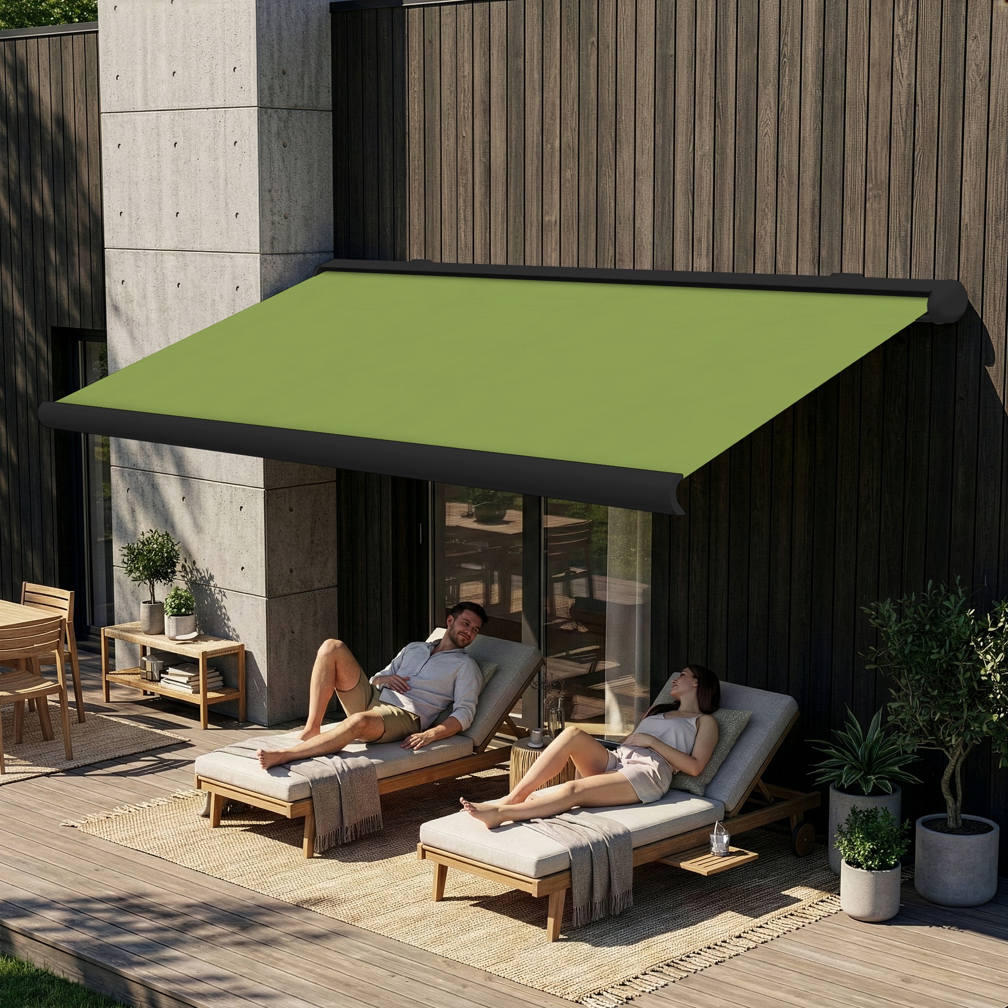 Markise elektrische Premium Kassettenmarkise Gelenkarm Vollkassettenmarkise anthrazit Kassette (Ähnlich RAL 7016)