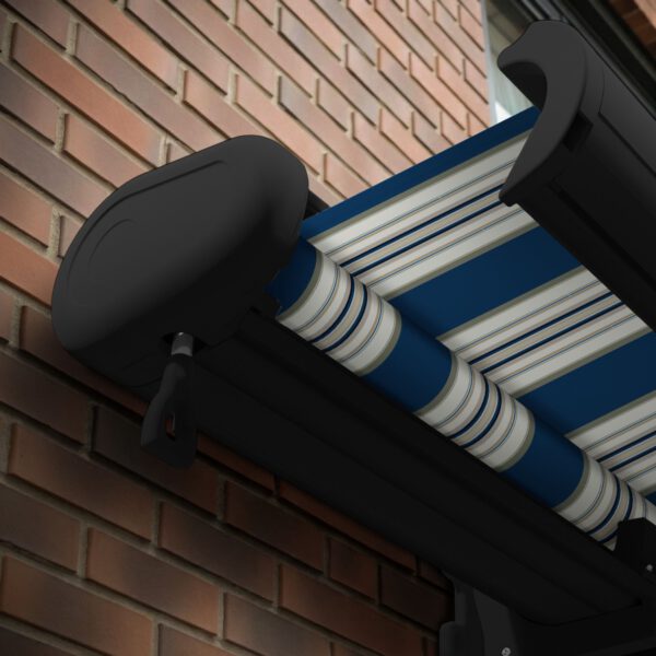 Markise elektrische Premium Kassettenmarkise Gelenkarm Vollkassettenmarkise anthrazit Kassette (Ähnlich RAL 7016)