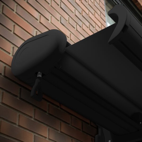 Markise elektrische Premium Kassettenmarkise Gelenkarm Vollkassettenmarkise anthrazit Kassette (Ähnlich RAL 7016)