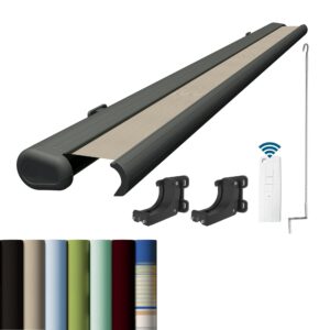 Markise elektrische Premium Kassettenmarkise Gelenkarm Vollkassettenmarkise anthrazit Kassette (Ähnlich RAL 7016)