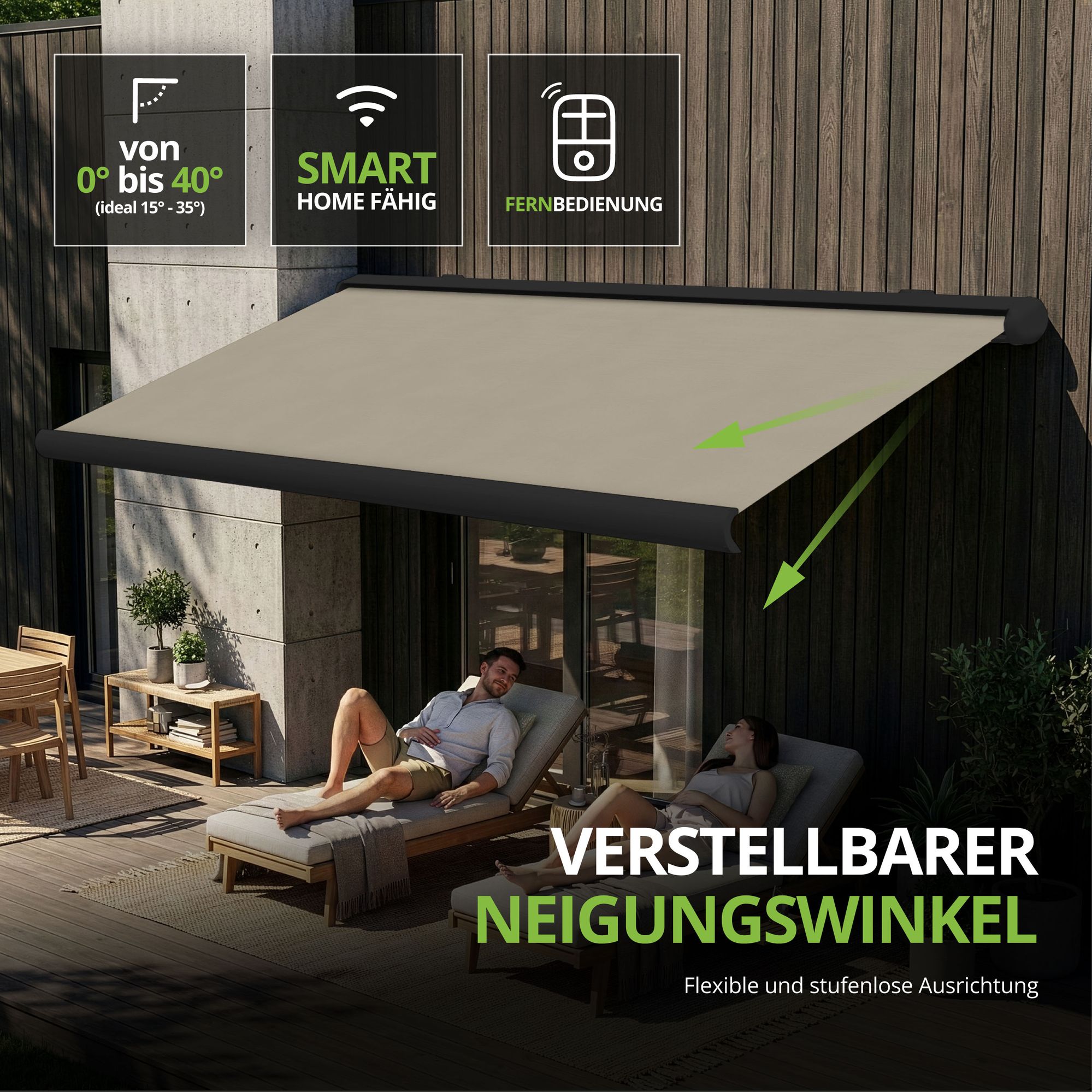 Markise elektrische Premium Kassettenmarkise Gelenkarm Vollkassettenmarkise anthrazit Kassette (Ähnlich RAL 7016)