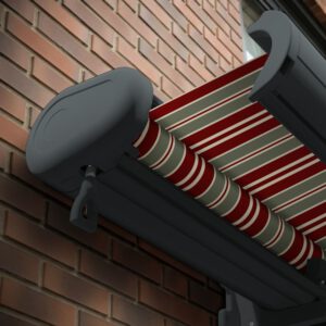 Markise elektrische Premium Kassettenmarkise Gelenkarm Vollkassettenmarkise basaltgraue Kassette (Ähnlich RAL 7012)