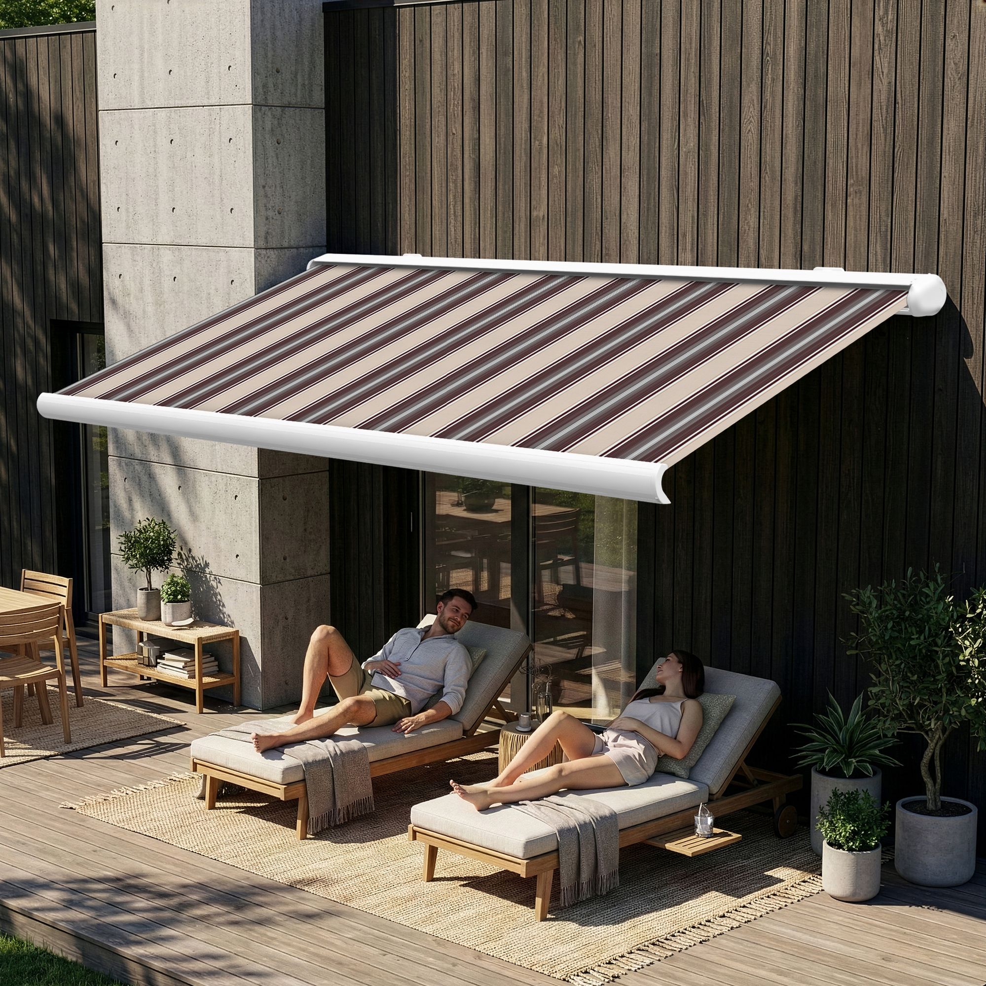 Markise elektrische Premium Kassettenmarkise Gelenkarm Vollkassettenmarkise weisse Kassette entspricht RAL 9010 600000 Markisen VK white 2026 17 2