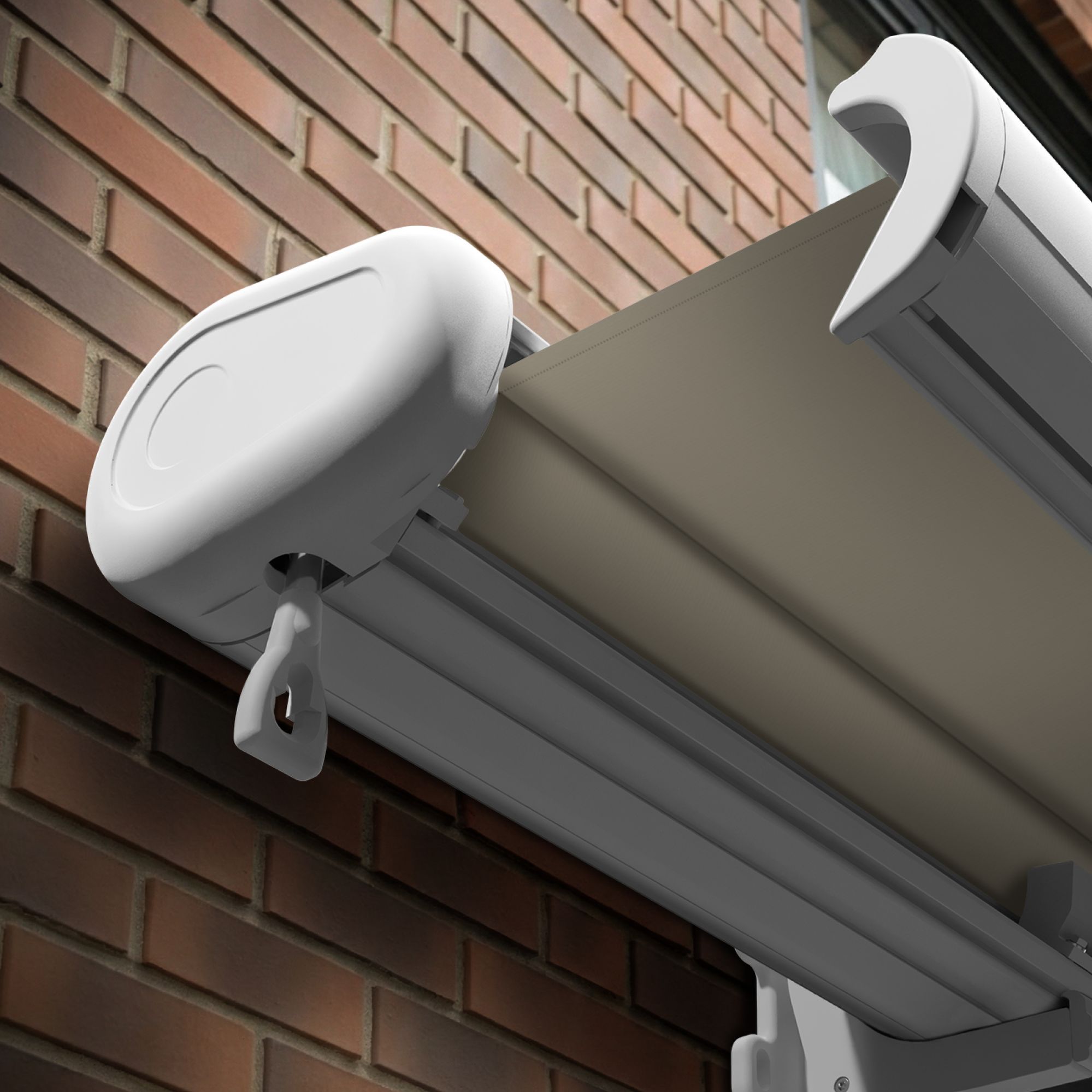 Markise elektrische Premium Kassettenmarkise Gelenkarm Vollkassettenmarkise weisse Kassette entspricht RAL 9010 600000 Markisen VK white 2026 24 2