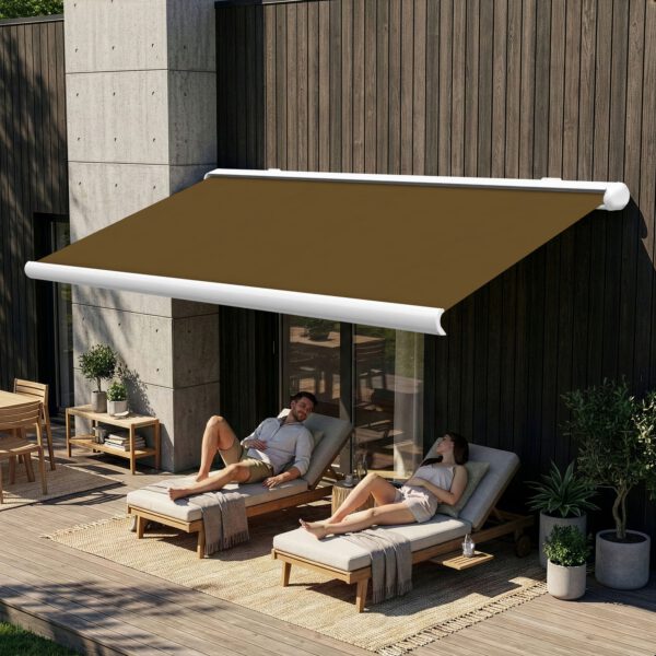 Markise elektrische Premium Kassettenmarkise Gelenkarm Vollkassettenmarkise weisse Kassette entspricht RAL 9010 600000 Markisen VK white 2026 26 2