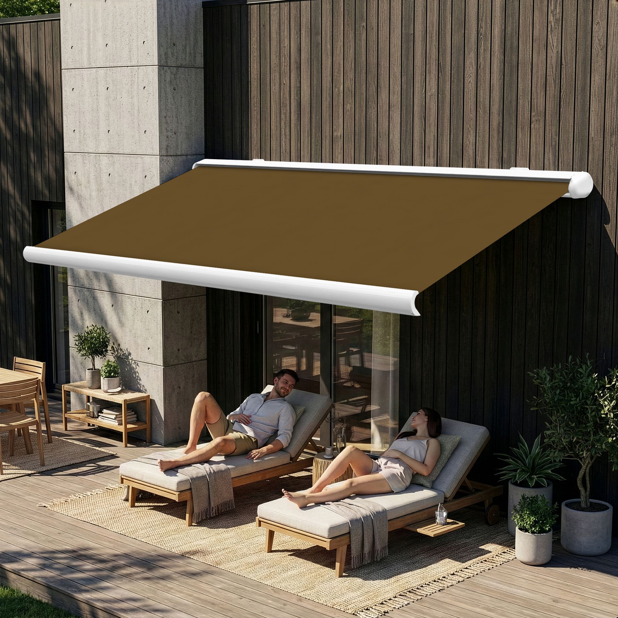 Markise elektrische Premium Kassettenmarkise Gelenkarm Vollkassettenmarkise weisse Kassette entspricht RAL 9010 600000 Markisen VK white 2026 26 2