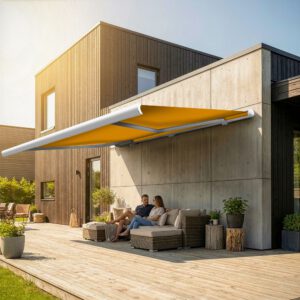 Markise elektrische Premium Kassettenmarkise Gelenkarm Vollkassettenmarkise weisse Kassette entspricht RAL 9010 600000 Markisen VK white 2026 34 2