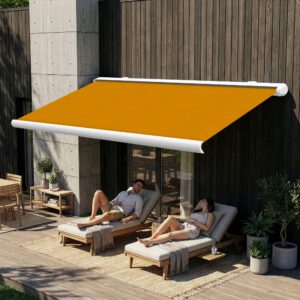 Markise elektrische Premium Kassettenmarkise Gelenkarm Vollkassettenmarkise weisse Kassette entspricht RAL 9010 600000 Markisen VK white 2026 35 2