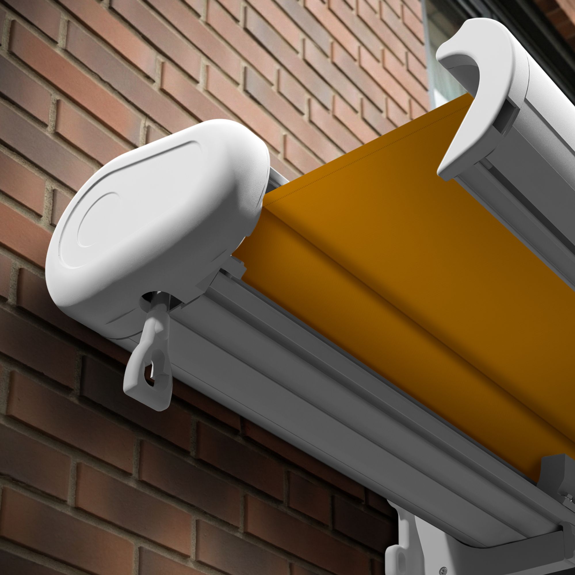 Markise elektrische Premium Kassettenmarkise Gelenkarm Vollkassettenmarkise weisse Kassette entspricht RAL 9010 600000 Markisen VK white 2026 36 2