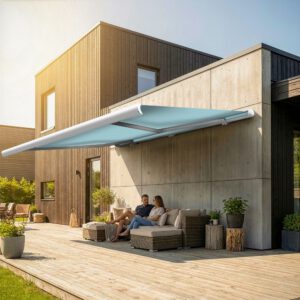 Markise elektrische Premium Kassettenmarkise Gelenkarm Vollkassettenmarkise weisse Kassette entspricht RAL 9010 600000 Markisen VK white 2026 37 2