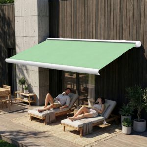 Markise elektrische Premium Kassettenmarkise Gelenkarm Vollkassettenmarkise weisse Kassette entspricht RAL 9010 600000 Markisen VK white 2026 41 2