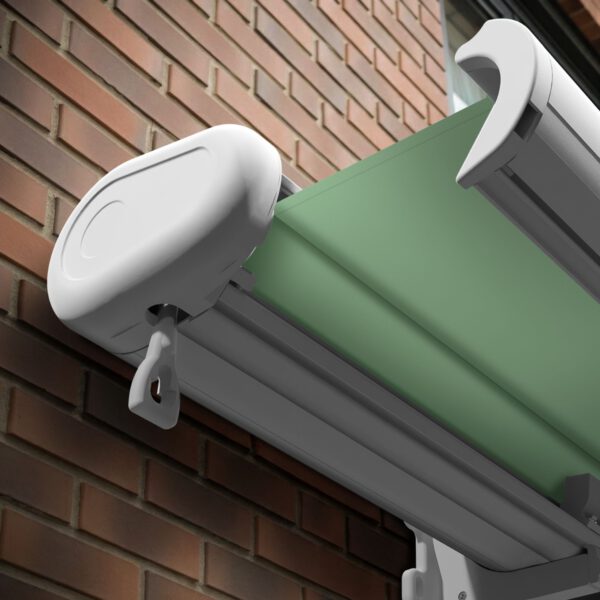 Markise elektrische Premium Kassettenmarkise Gelenkarm Vollkassettenmarkise weisse Kassette entspricht RAL 9010 600000 Markisen VK white 2026 42 2