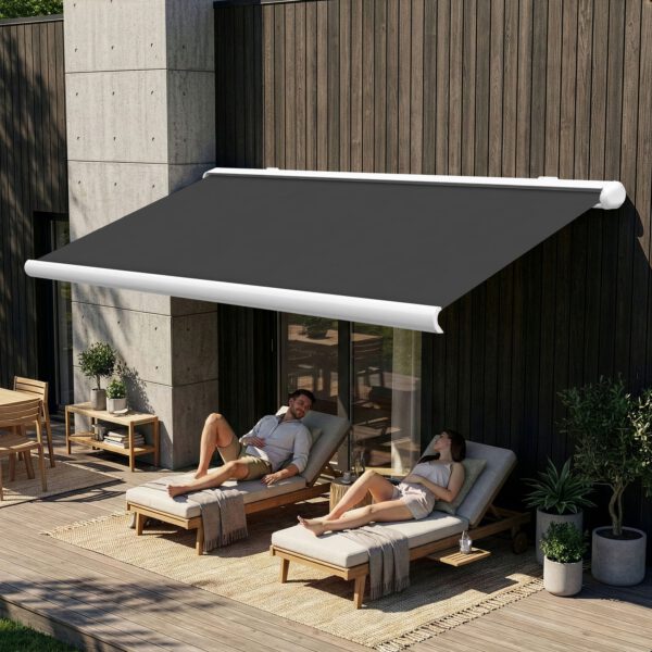 Markise elektrische Premium Kassettenmarkise Gelenkarm Vollkassettenmarkise weisse Kassette entspricht RAL 9010 600000 Markisen VK white 2026 8 2