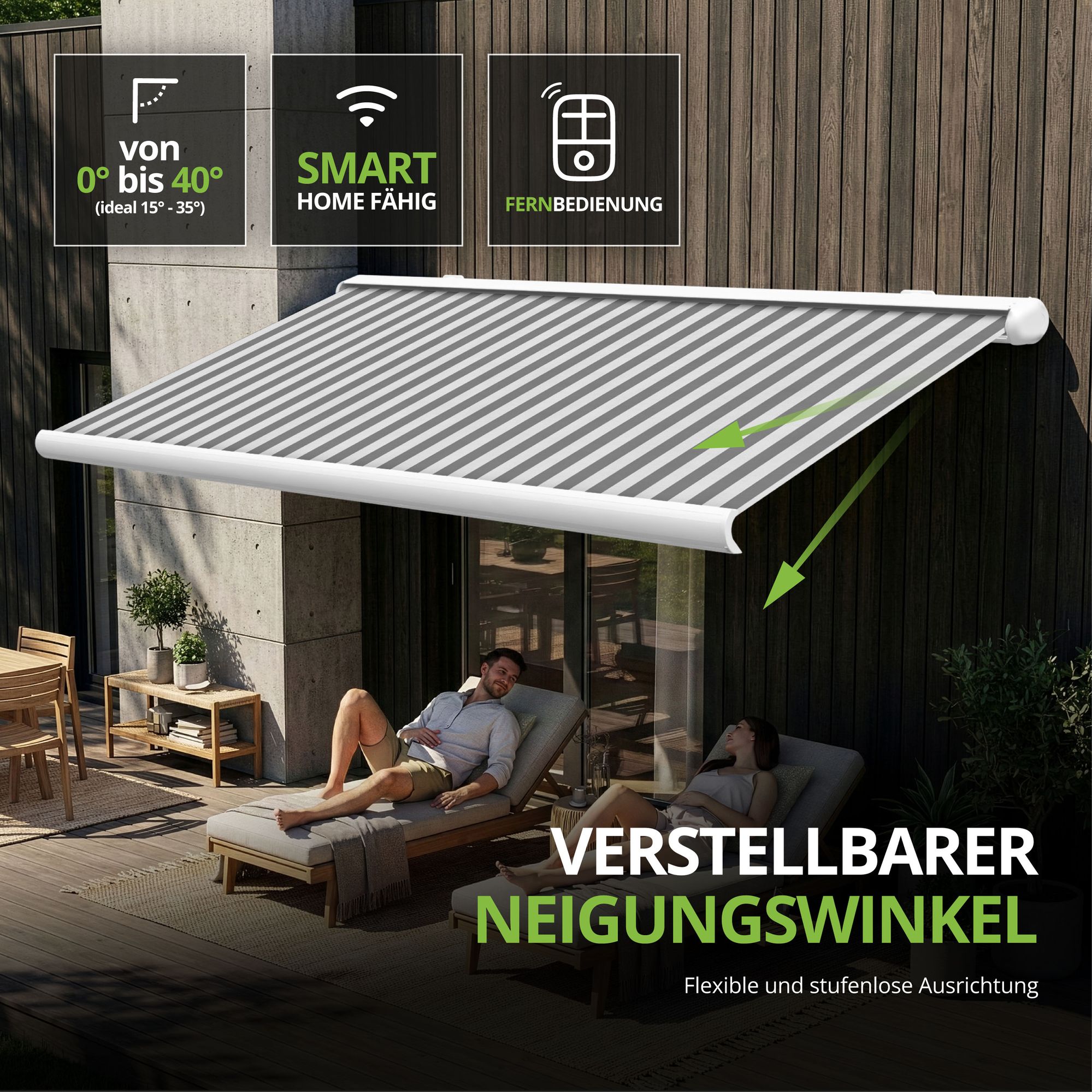 Markise elektrische Premium Kassettenmarkise Gelenkarm Vollkassettenmarkise weisse Kassette entspricht RAL 9010 600000 markise VK 2026 highlight 1 white 2