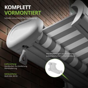 Markise elektrische Premium Kassettenmarkise Gelenkarm Vollkassettenmarkise weisse Kassette entspricht RAL 9010 600000 markisen VK 2026 highlight 2 white 2