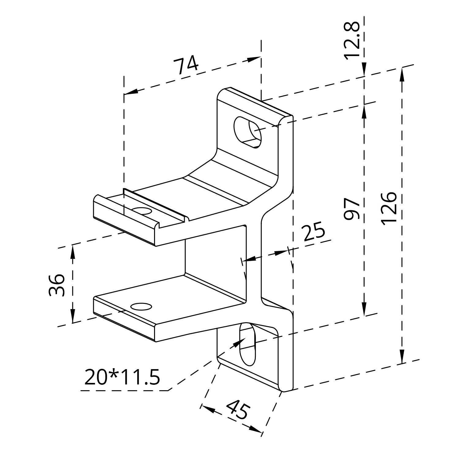 Wandhalter für Markise für Halbkassetten- und Gelenkarmmarkisen