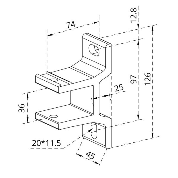 Wandhalter fuer Markise fuer Halbkassettenmarkisen 4 50 Meter und 5 0 Meter Weiss 60994 Wand Halter Aluminium Masse a
