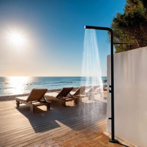 Designer Gartendusche aus V4A 316 Edelstahl Modell WAIKIKI NOIR 20140 Artikelbilder10