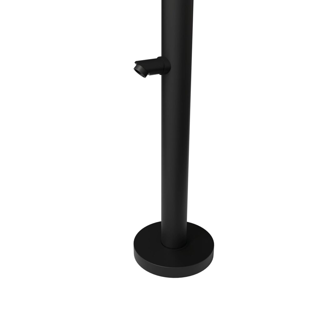 Designer Gartendusche aus V4A / 316 Edelstahl Modell "WAIKIKI NOIR"