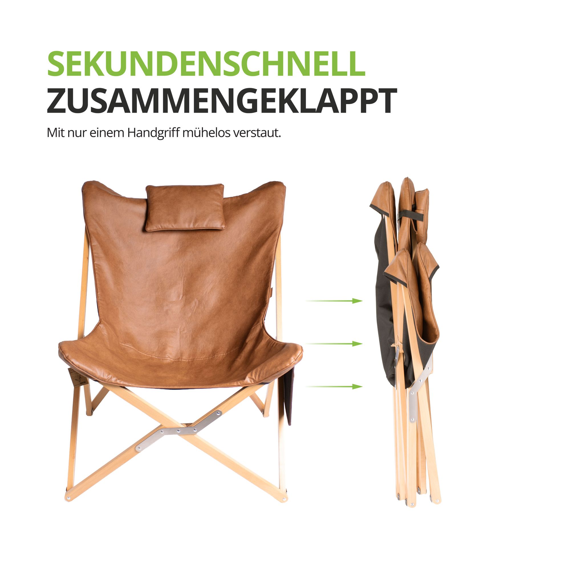 Klappbarer Loungestuhl SIENA für Balkon, Garten und Wohnzimmer