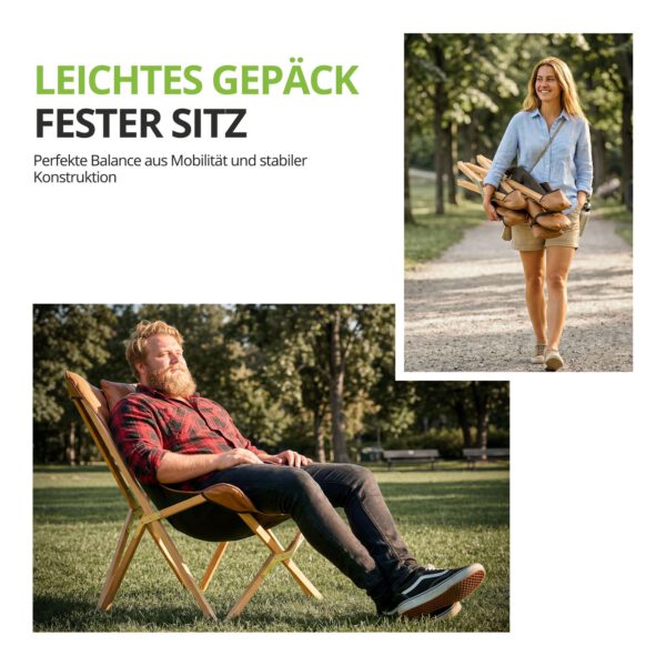 Lounge-Set „SIENA & SIENITO“ – Klappbarer Relaxstuhl mit Fußstütze