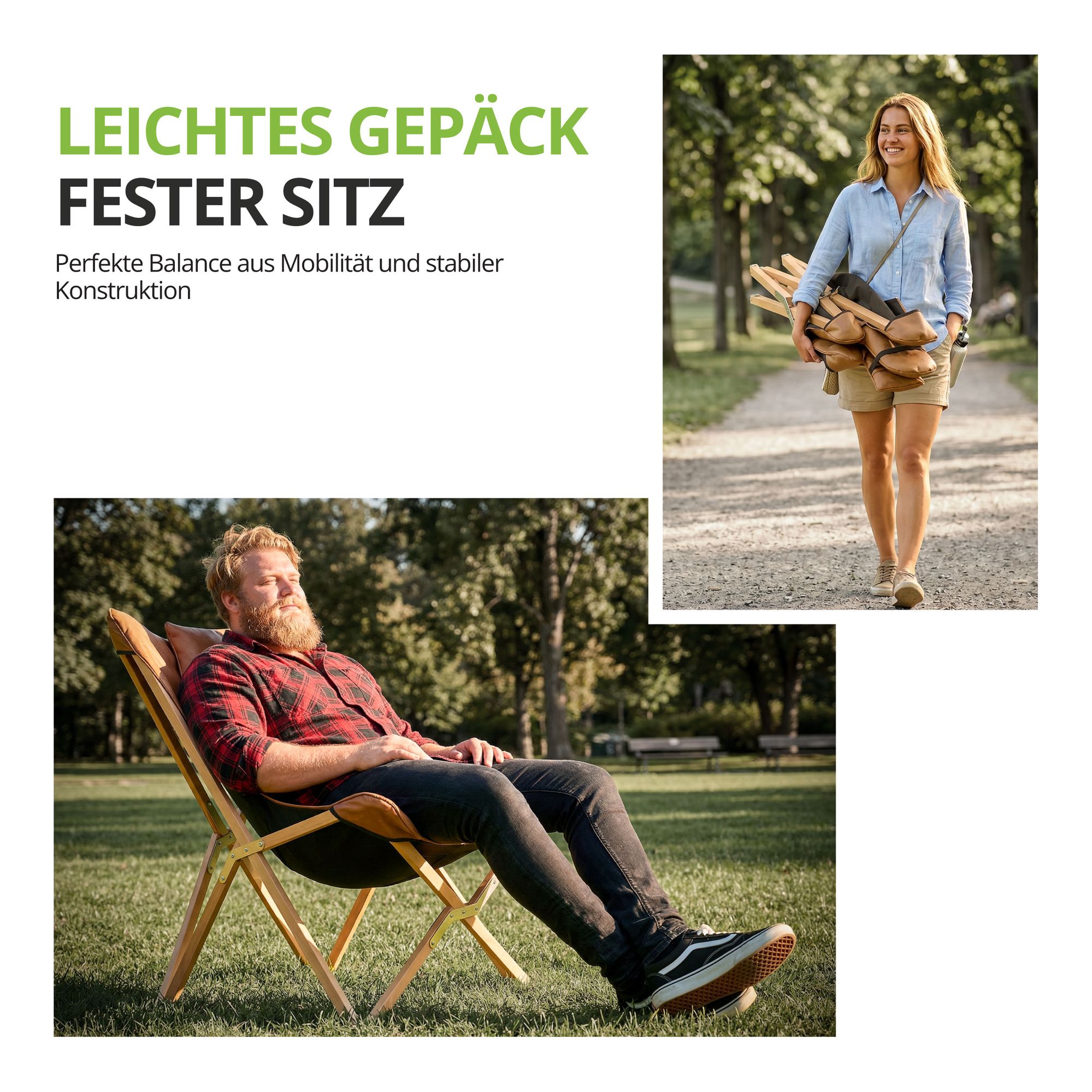 Lounge-Set „SIENA & SIENITO“ – Klappbarer Relaxstuhl mit Fußstütze