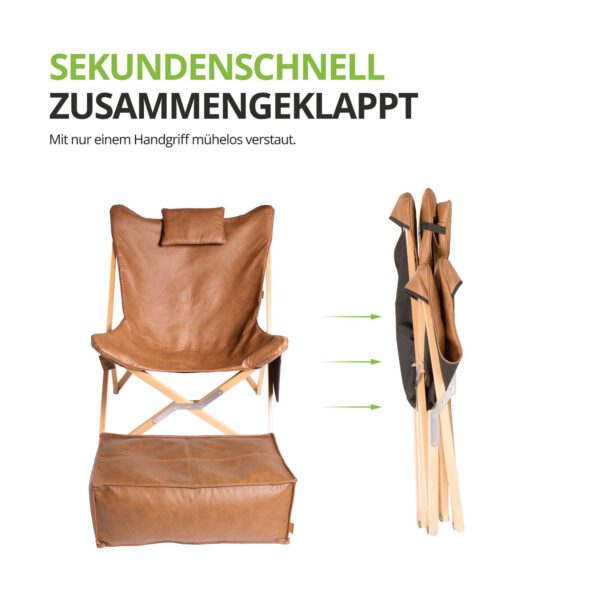 Lounge-Set „SIENA & SIENITO“ – Klappbarer Relaxstuhl mit Fußstütze