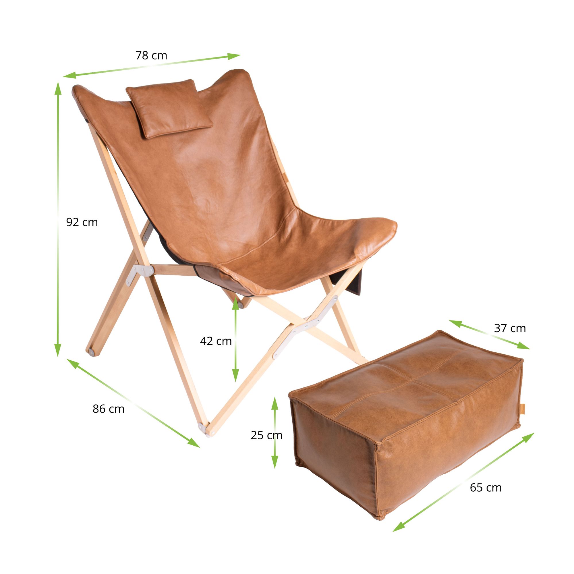 Lounge-Set „SIENA & SIENITO“ – Klappbarer Relaxstuhl mit Fußstütze