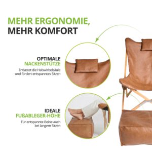 Lounge-Set „SIENA & SIENITO“ – Klappbarer Relaxstuhl mit Fußstütze