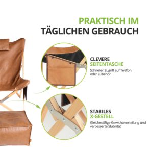 Lounge-Set „SIENA & SIENITO“ – Klappbarer Relaxstuhl mit Fußstütze