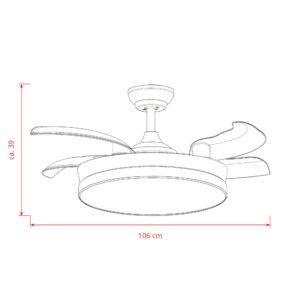 Deckenventilator mit Beleuchtung Goldfarbene Basis 52402 Bemassung Base 01.jpg