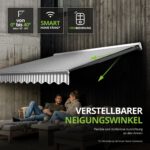 Markise elektrisch Standard Kassettenmarkise Gelenkarmmarkise Gestell Farbe Weiß (entspricht RAL 9010)