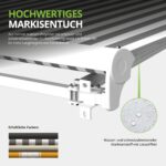 Markise elektrisch Standard Kassettenmarkise Gelenkarmmarkise Gestell Farbe Weiß (entspricht RAL 9010)