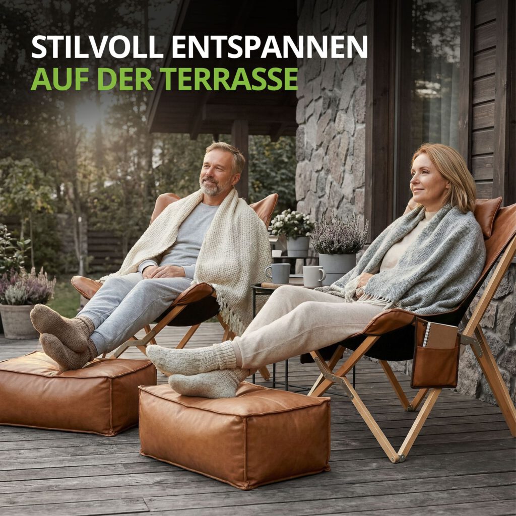 Klappbarer Loungestuhl SIENA für Balkon, Garten und Wohnzimmer