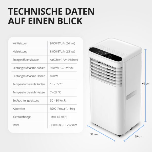 Mobile Klimaanlage 9000 BTU