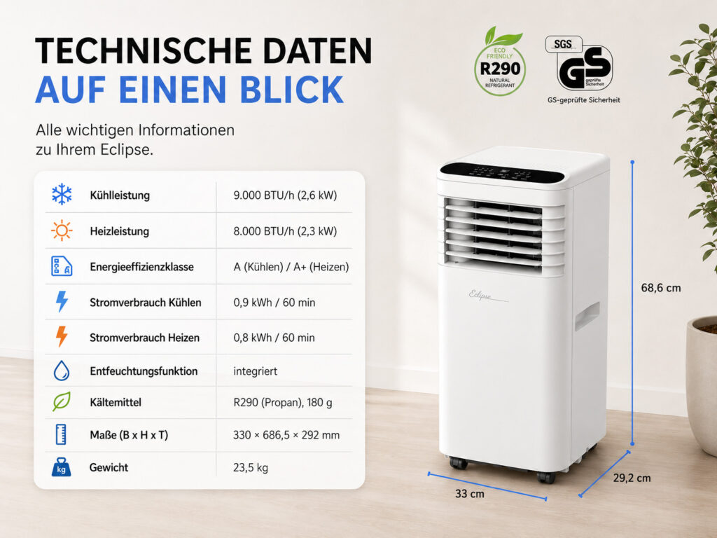 Mobile Klimaanlage 9000 BTU