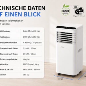 Mobile Klimaanlage 9000 BTU