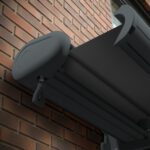 Markise elektrische Premium Kassettenmarkise Gelenkarm Vollkassettenmarkise basaltgraue Kassette (Ähnlich RAL 7012)